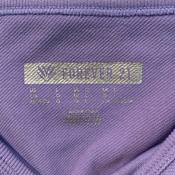 Forever 21 Crop Top Women’s Size Large Purple - Picture 3 of 8